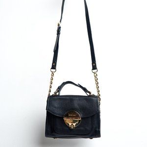 Michael Kors Leather Top Handle Satchel with Crossbody Strap